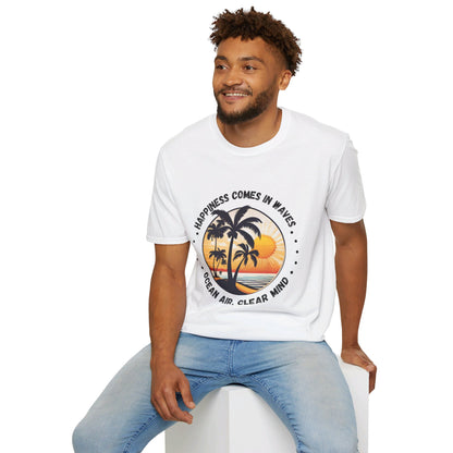 Happiness Comes in Waves Unisex Softstyle T-Shirt