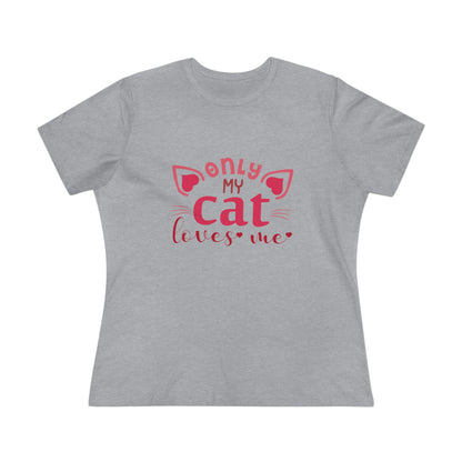 Cat Lover Women's Tee - Only My Cat Loves Me grey tshirt 