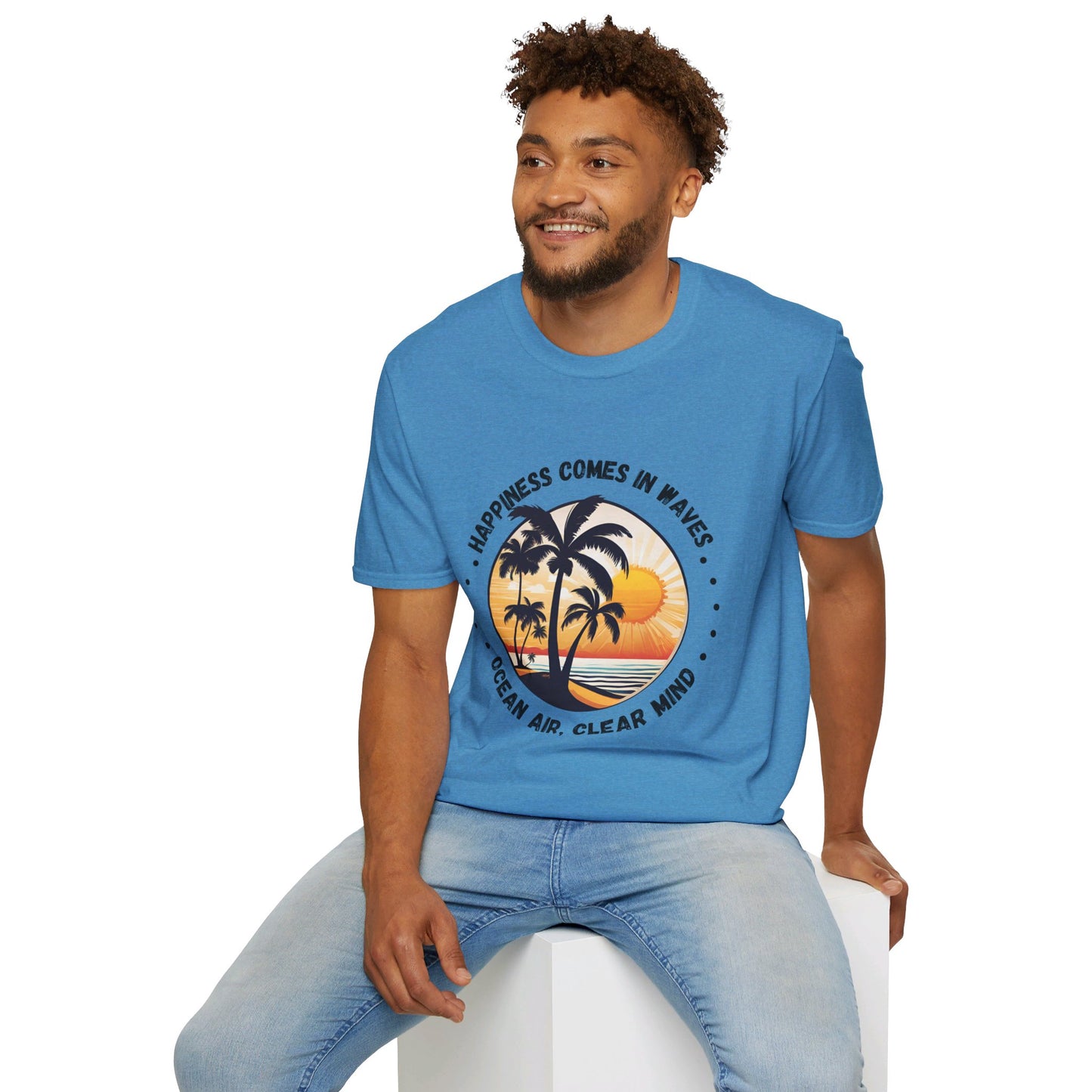 Happiness Comes in Waves Unisex Softstyle T-Shirt