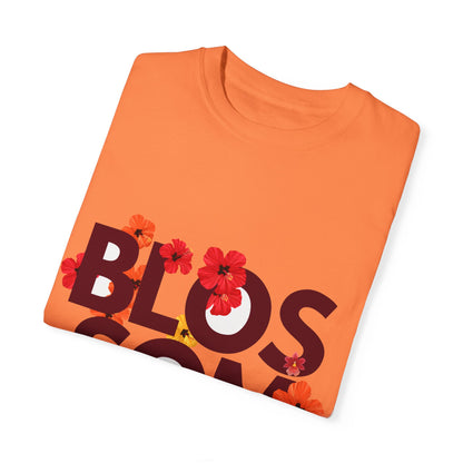 Essential unisex orange top, Garment-Dyed T-shirt folded