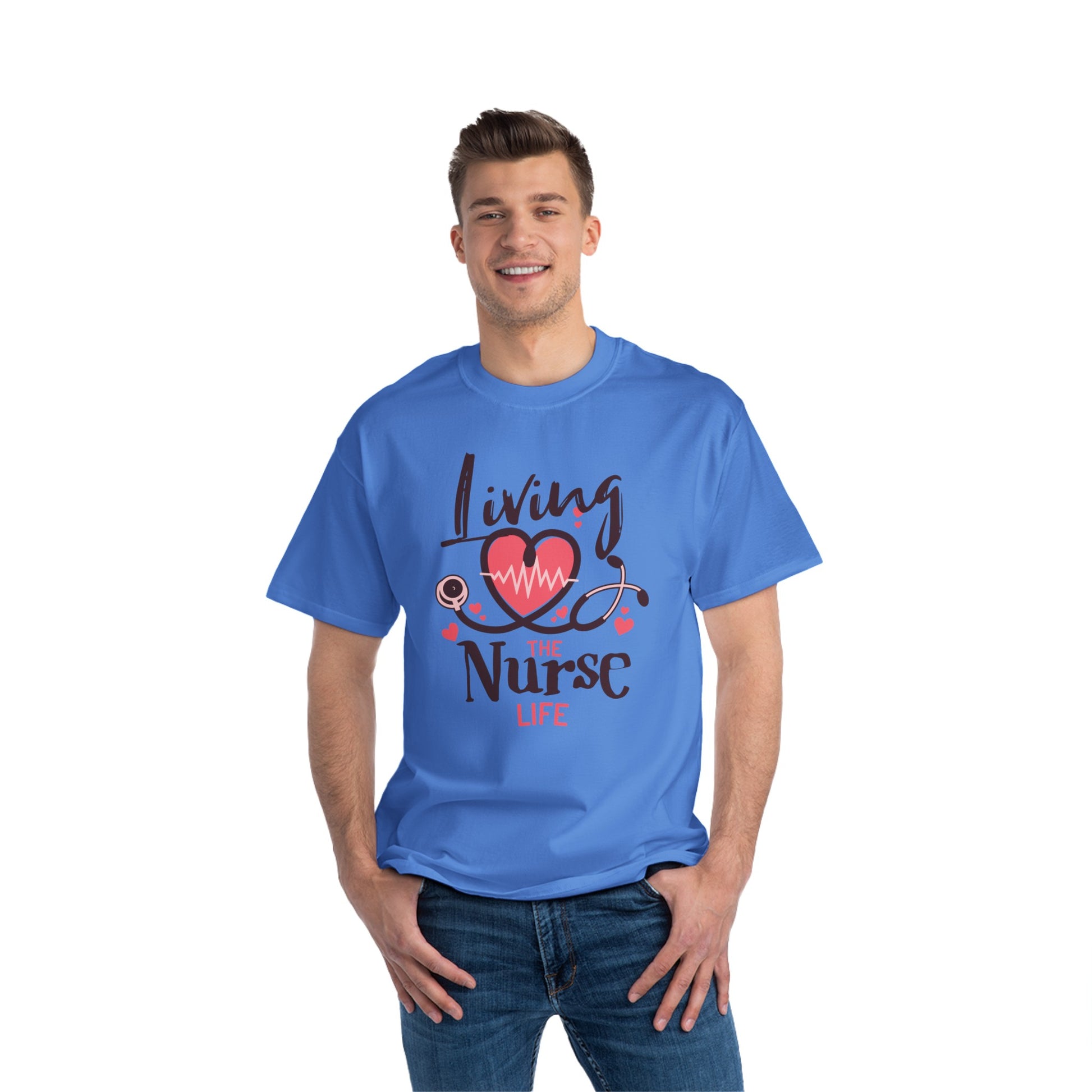 A Global Force for Healing Loving Nurses blue T-shirts