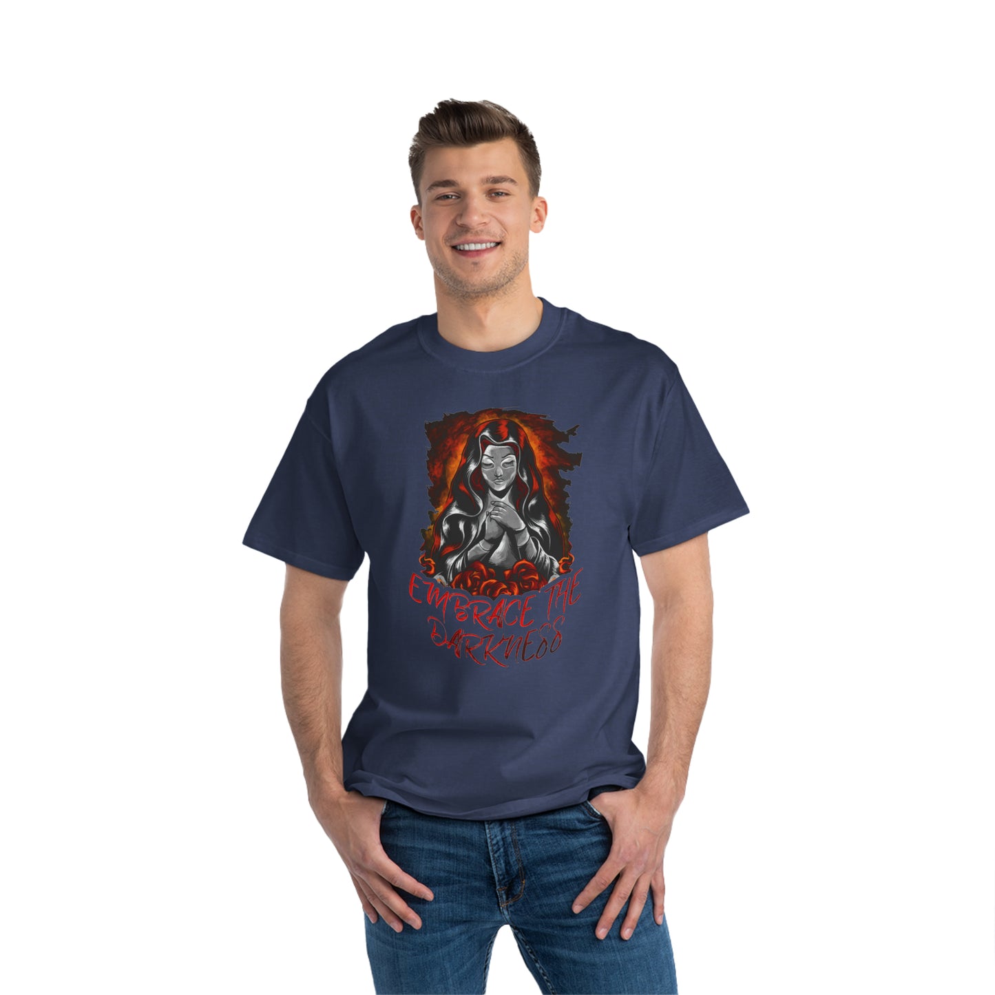 Embrace the Darkness T-Shirt by Beefy-T®, grey color