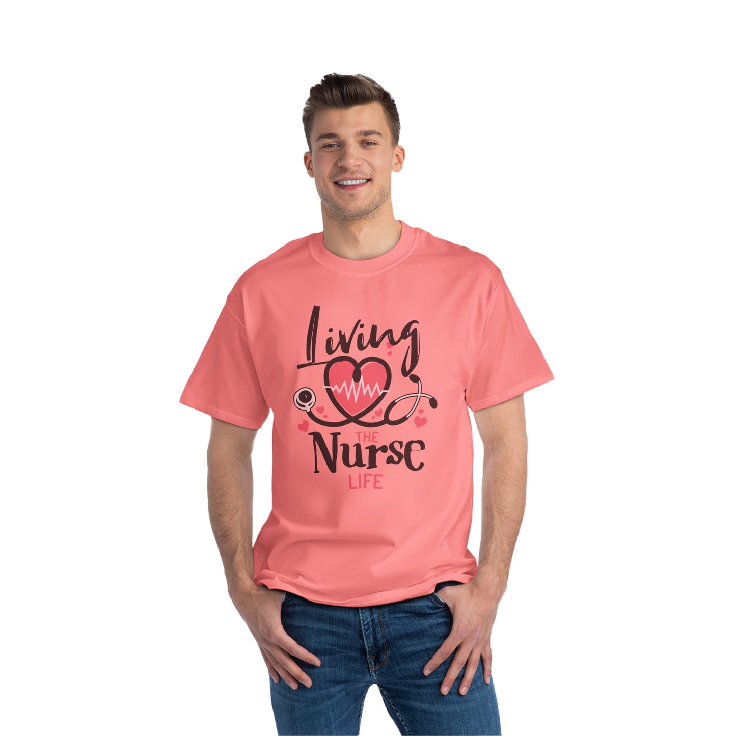 A Global Force for Healing Loving Nurses peach T-shirts