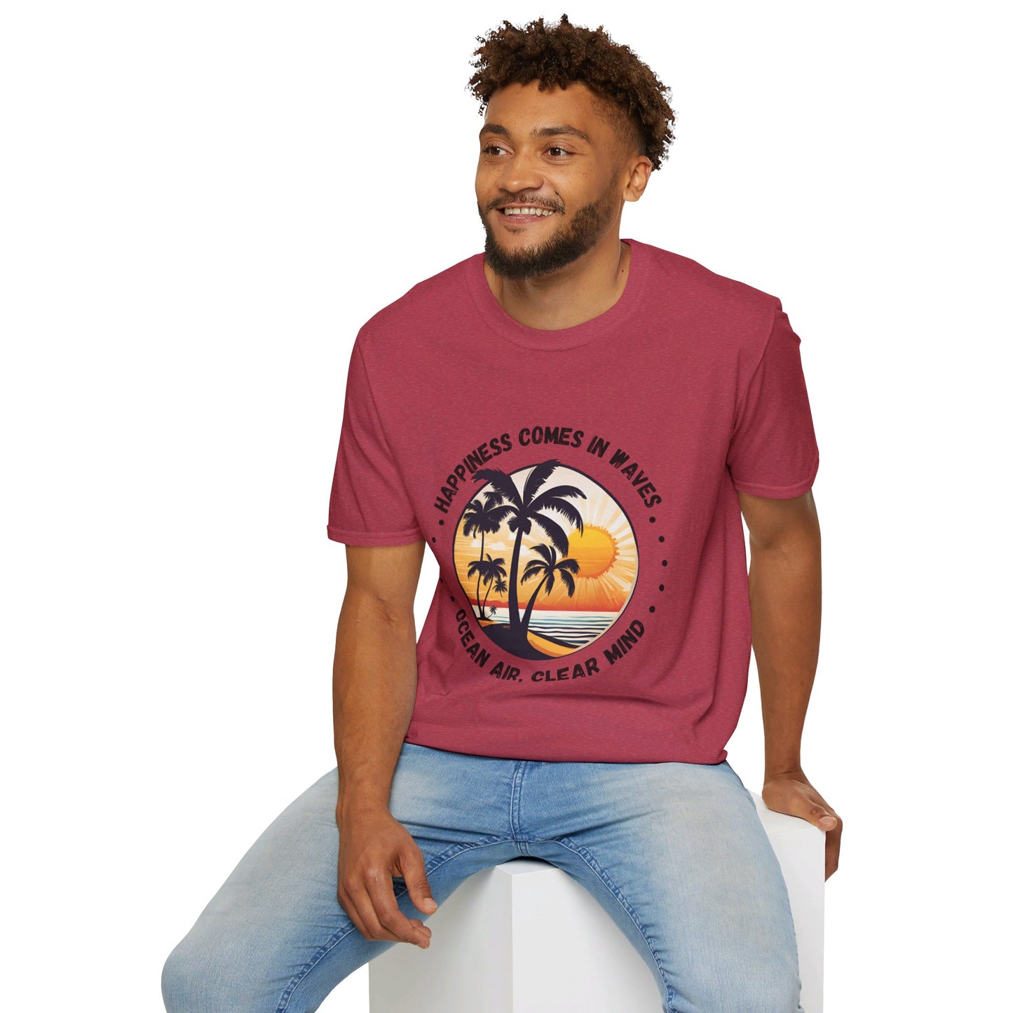 Happiness Comes in Waves Unisex Softstyle T-Shirt