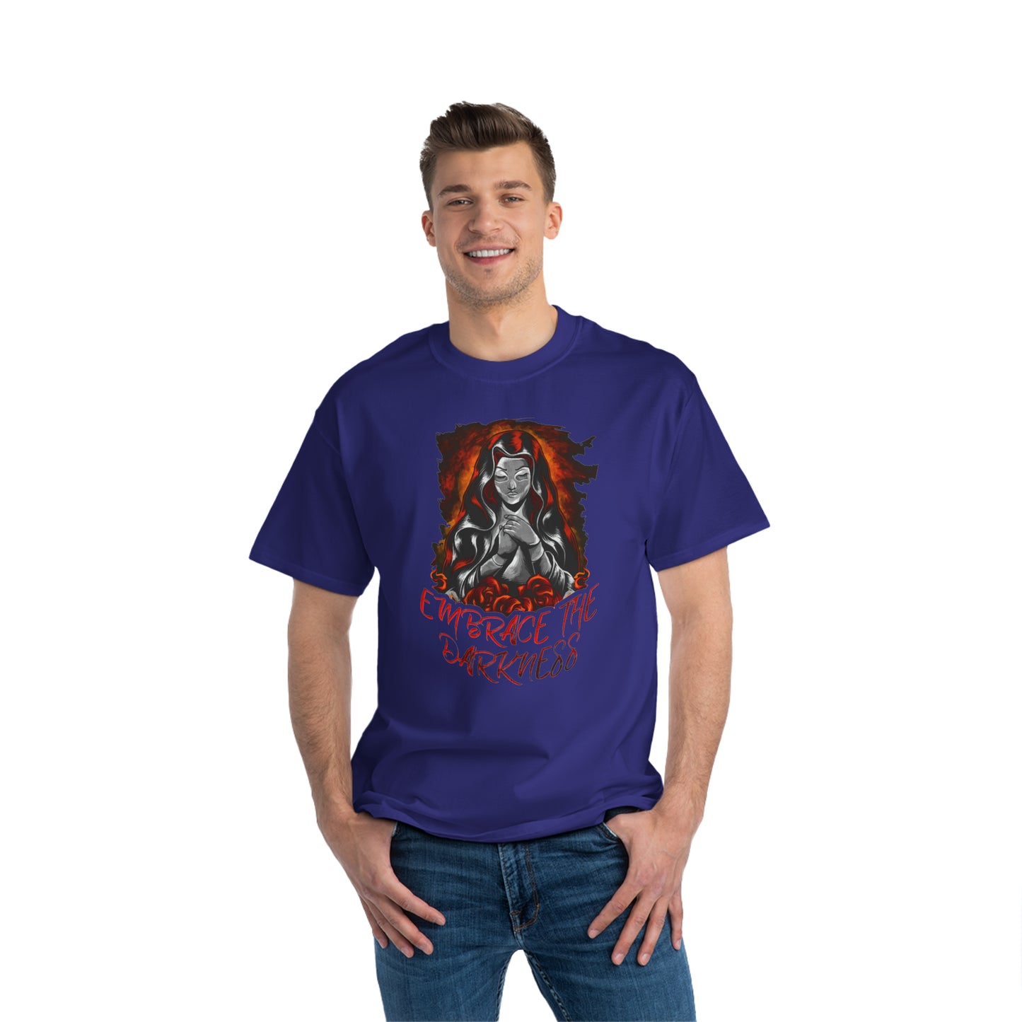 Embrace the Darkness T-Shirt by Beefy-T®, purple color