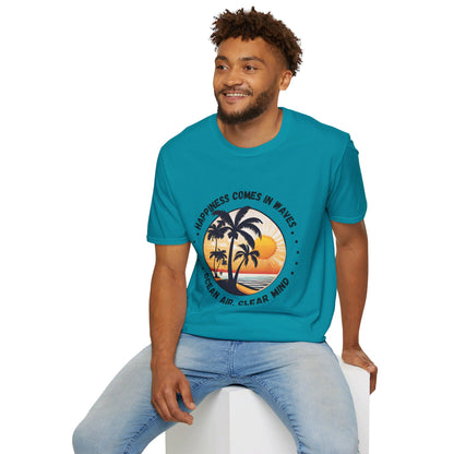 Happiness Comes in Waves Unisex Softstyle T-Shirt