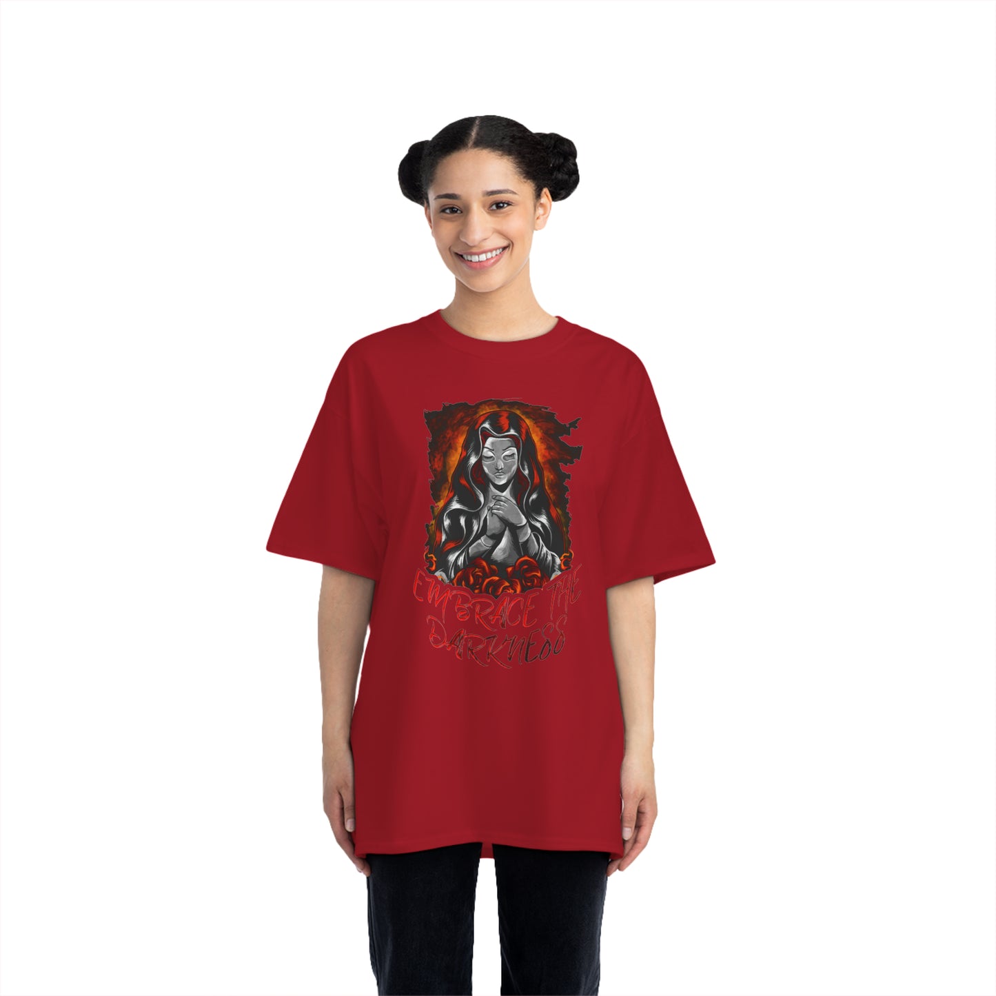 Red Beefy-T® Embrace the Darkness T-Shirt, front print