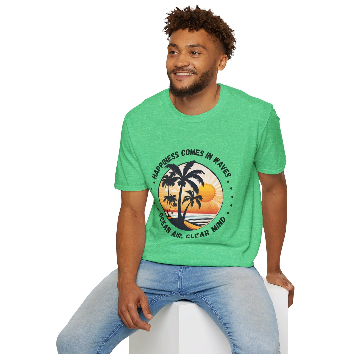 Happiness Comes in Waves Unisex Softstyle T-Shirt