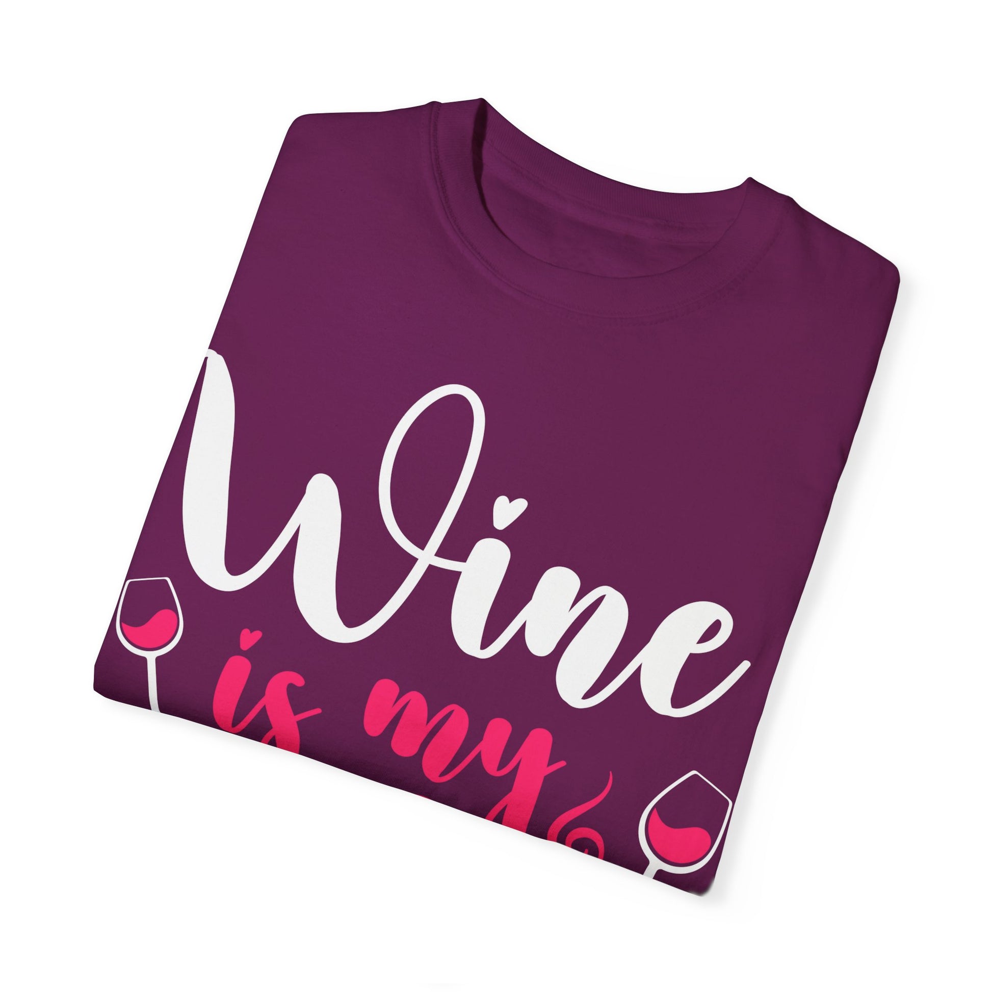 Unisex Garment-Dyed Valentine T-shirt for Wine Lover.