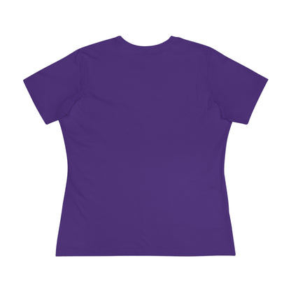 "Only My Cat Loves Me" purple t-Shirt design for Women back