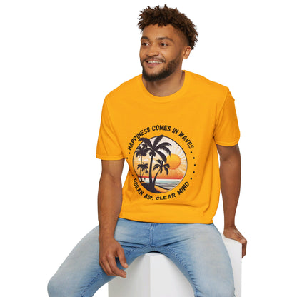 Happiness Comes in Waves Unisex Softstyle T-Shirt