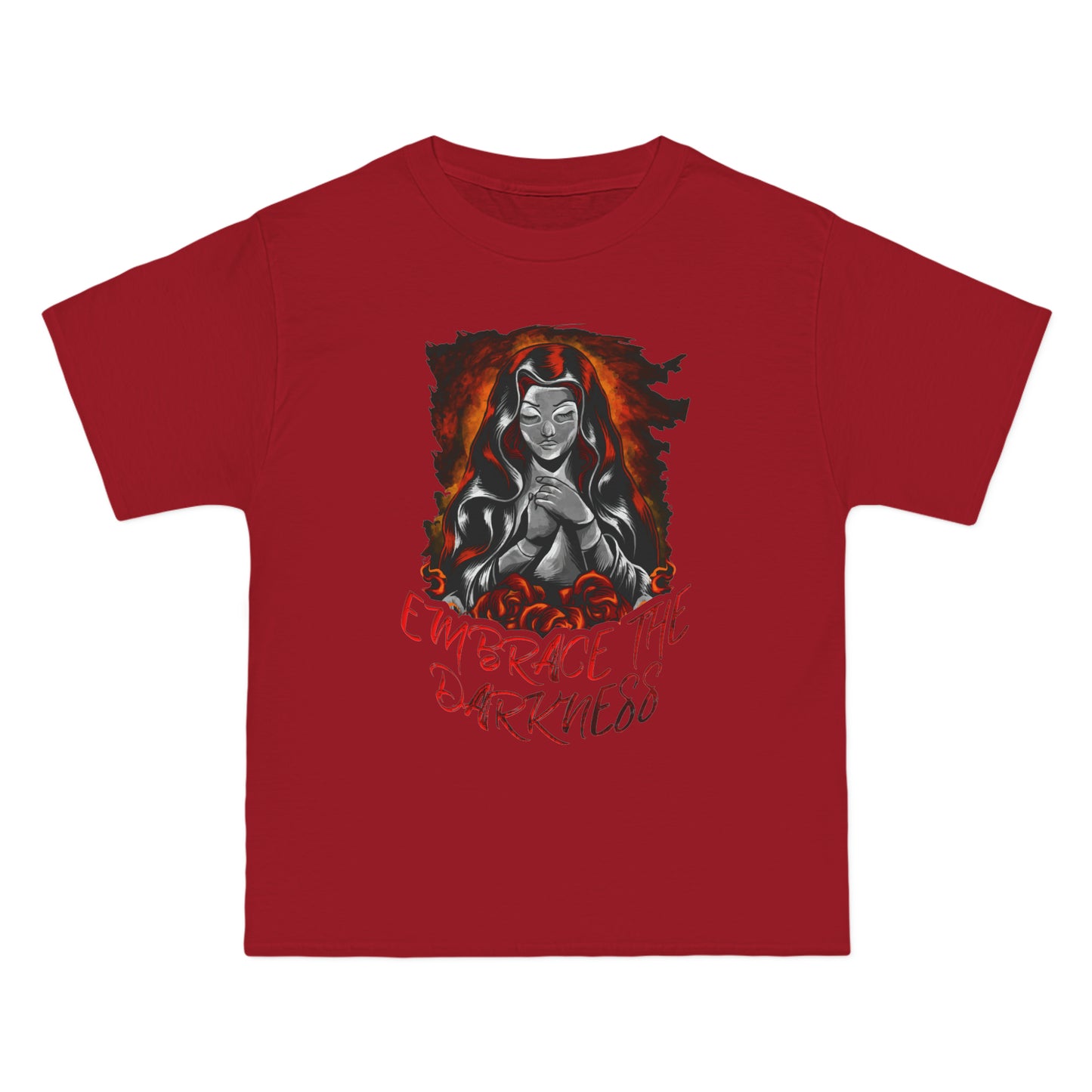 Red Beefy-T® Embrace the Darkness T-Shirt, front view