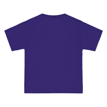 Beefy-T® T-Shirt purple color, back view, cotton, unisex