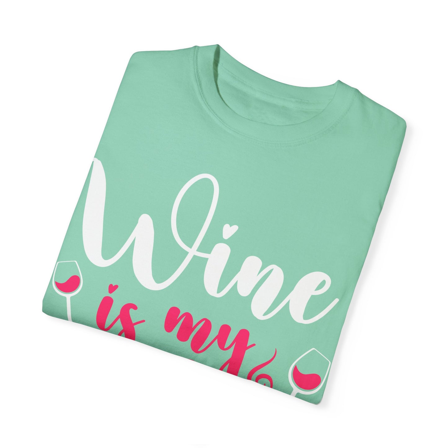 Unisex Garment-Dyed Valentine T-shirt for Wine Lover.