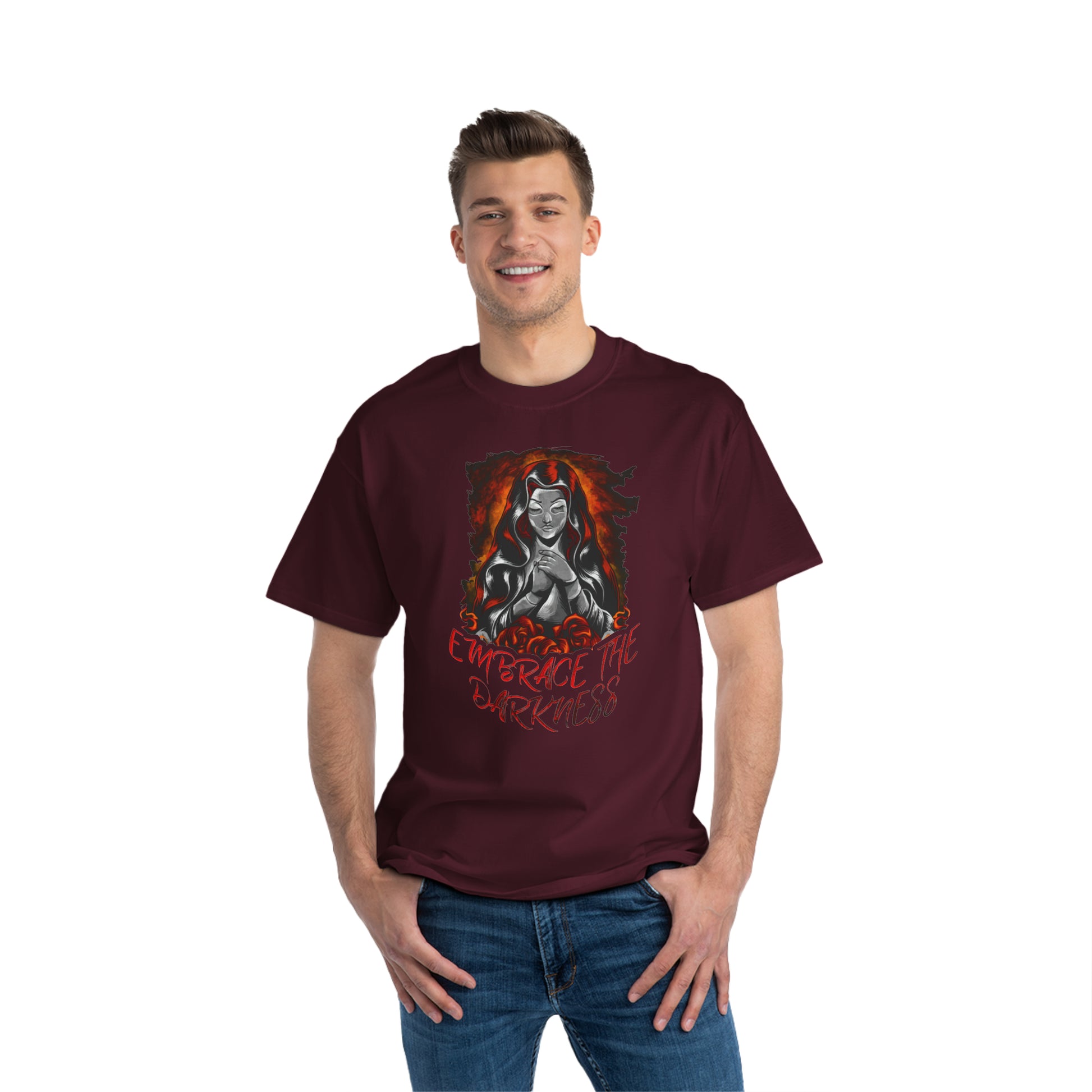 Beefy-T® short-sleeve T-Shirt, Embrace the Darkness design