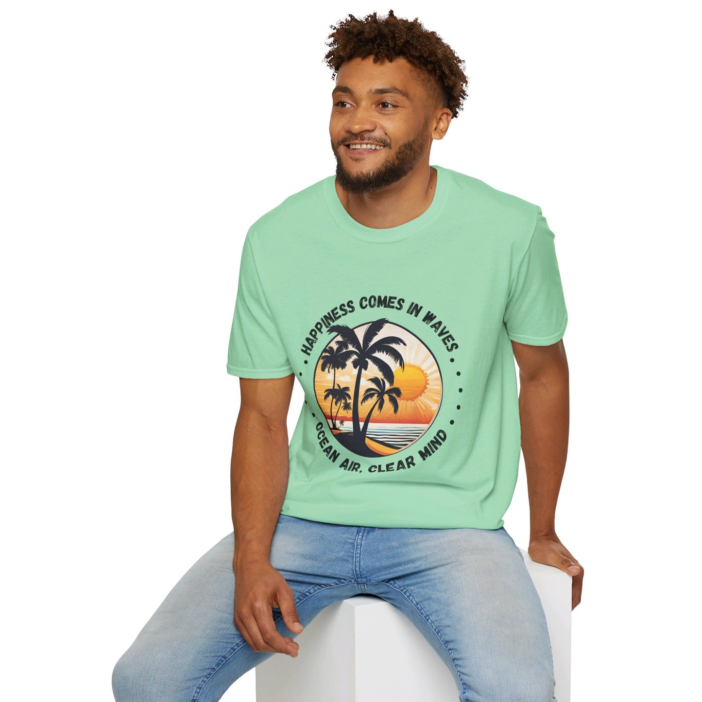 Happiness Comes in Waves Unisex Softstyle T-Shirt