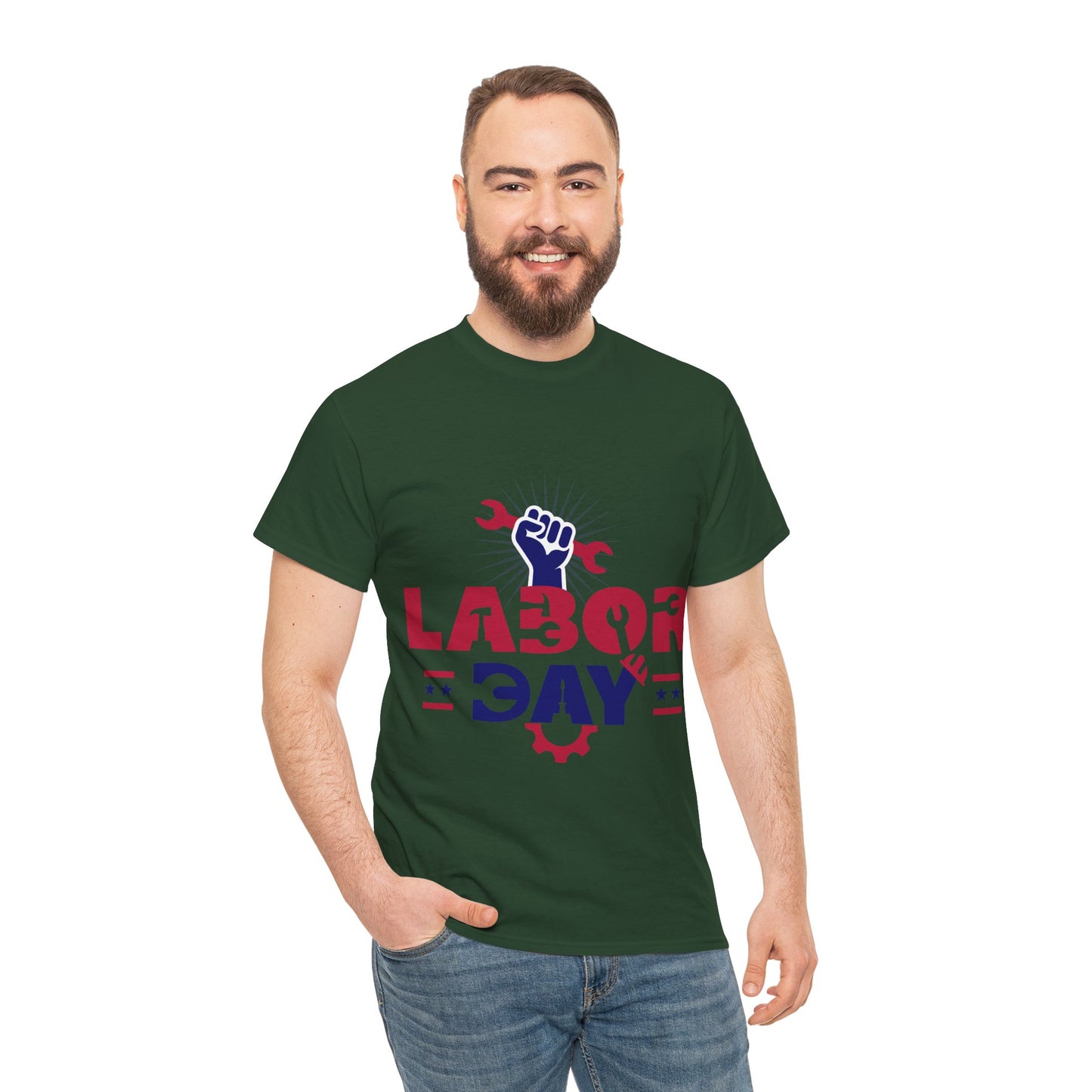 Labor Day T-Shirt Design - Workforce Tribute green Tee