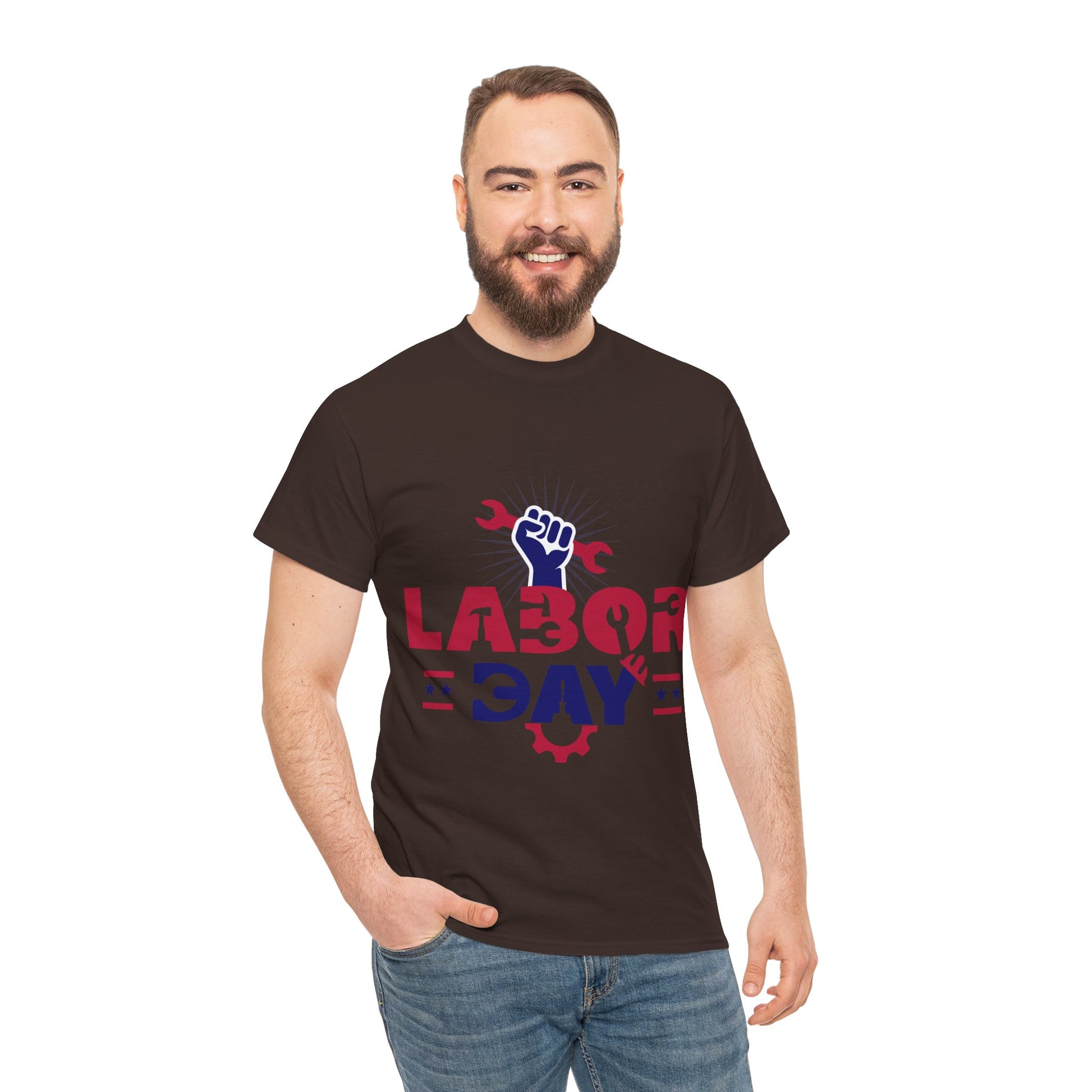 Labor Day T-Shirt Design - Workforce Tribute brown Tee