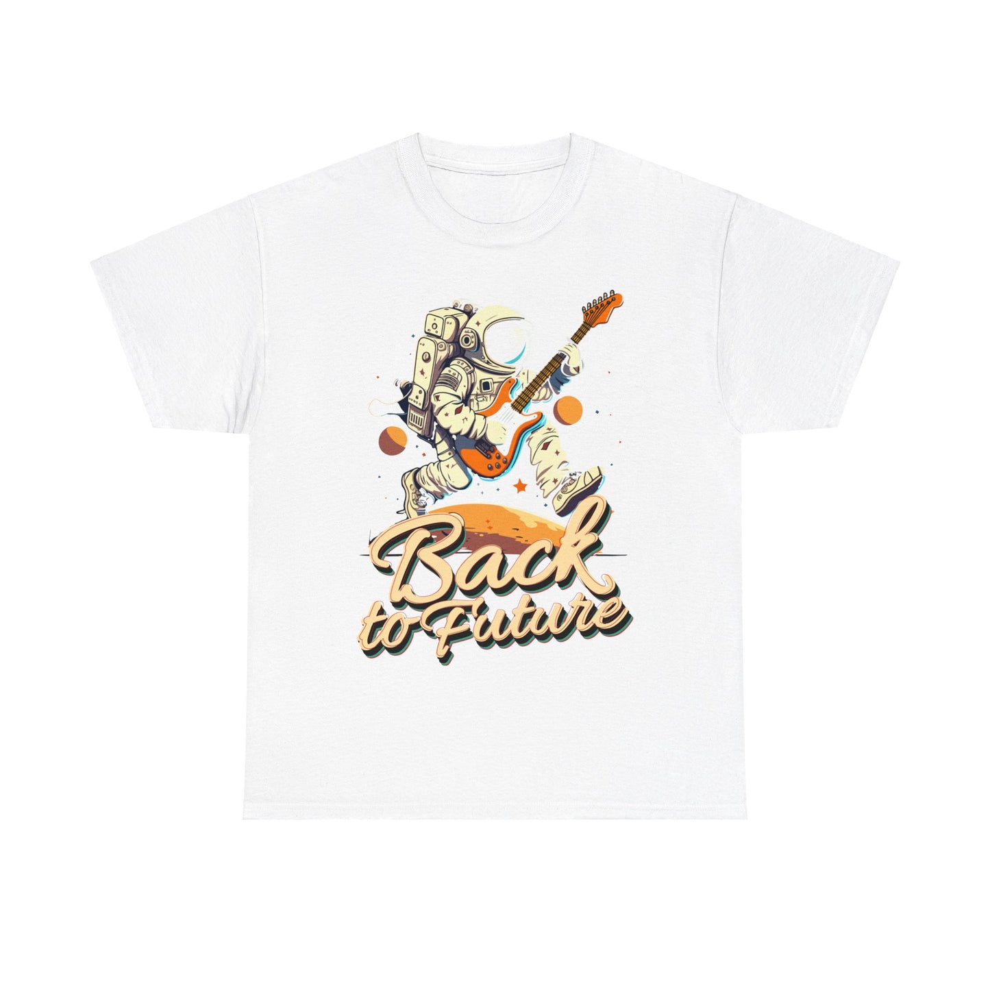 Back to the Future: Rock Out in Space Unisex Heavy Cotton Tee