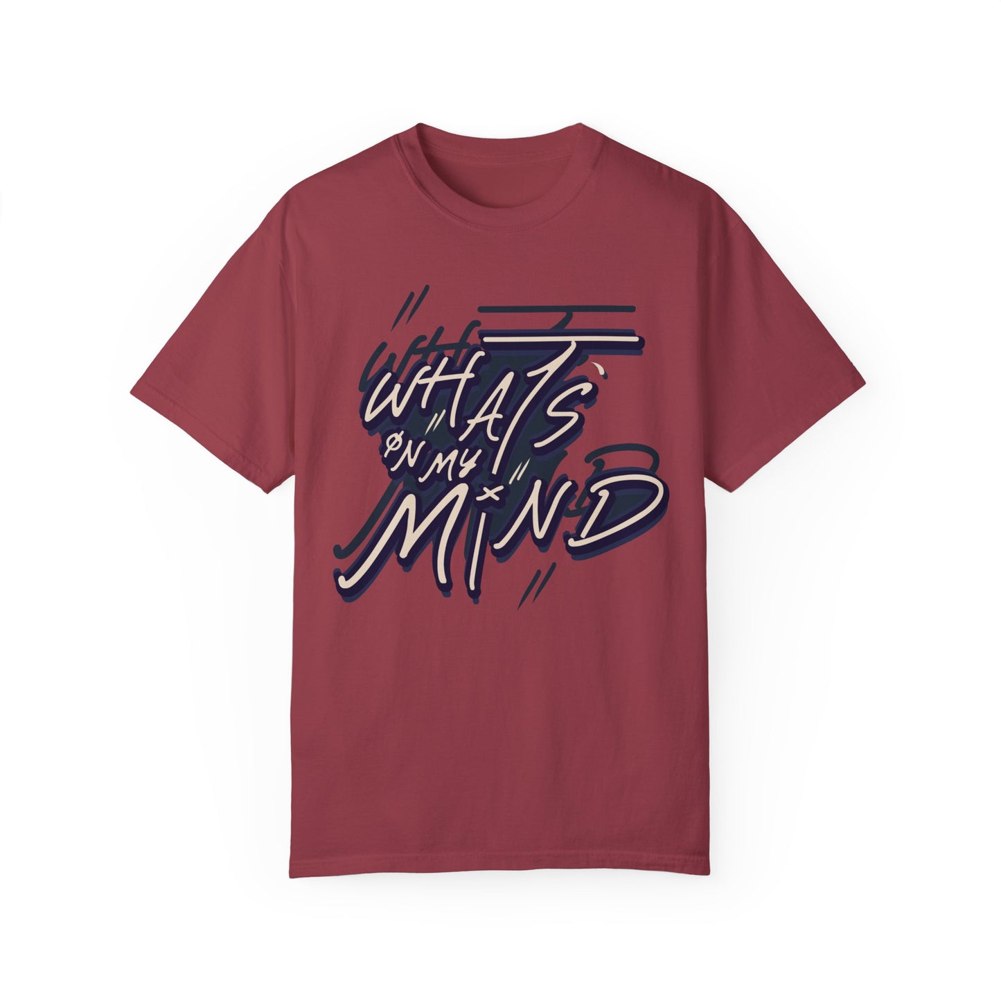 What's on Your Mind? red t-shirt design, an artistic 