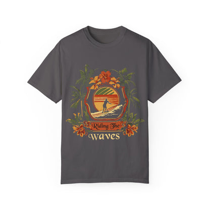 Unisex 'Riding the Wave' Summer Beach T-shirt front design