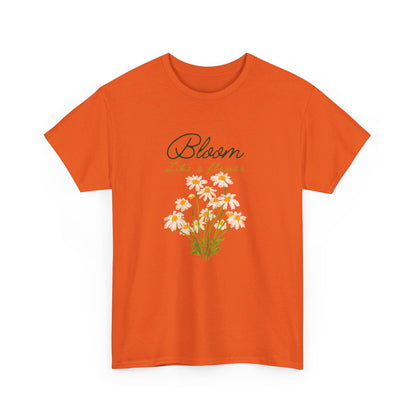 Bloom Like a Flower Unisex Heavy Cotton Tee