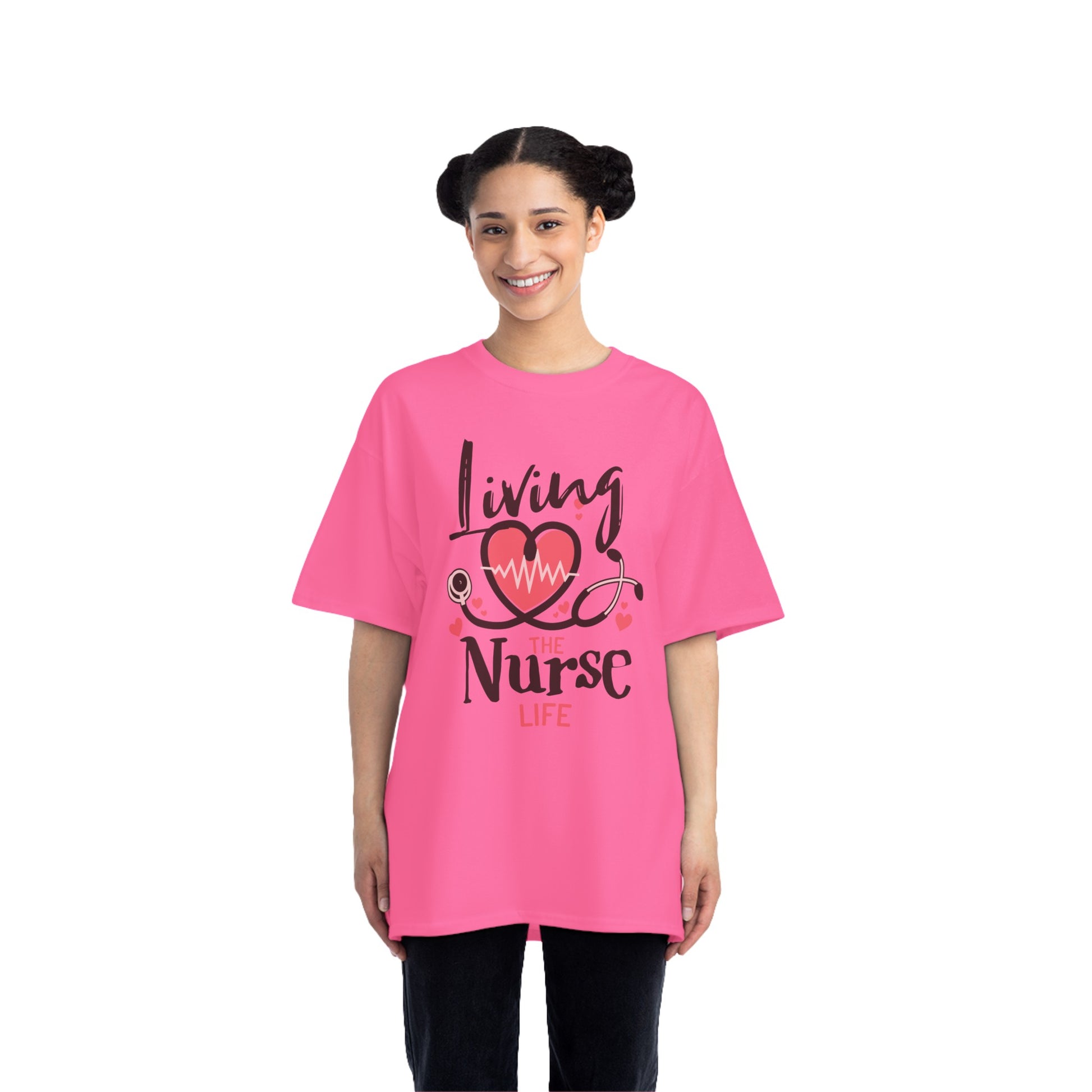  Healing Loving Nurses T-shirts pink color front view