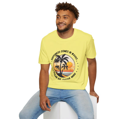 Happiness Comes in Waves Unisex Softstyle T-Shirt