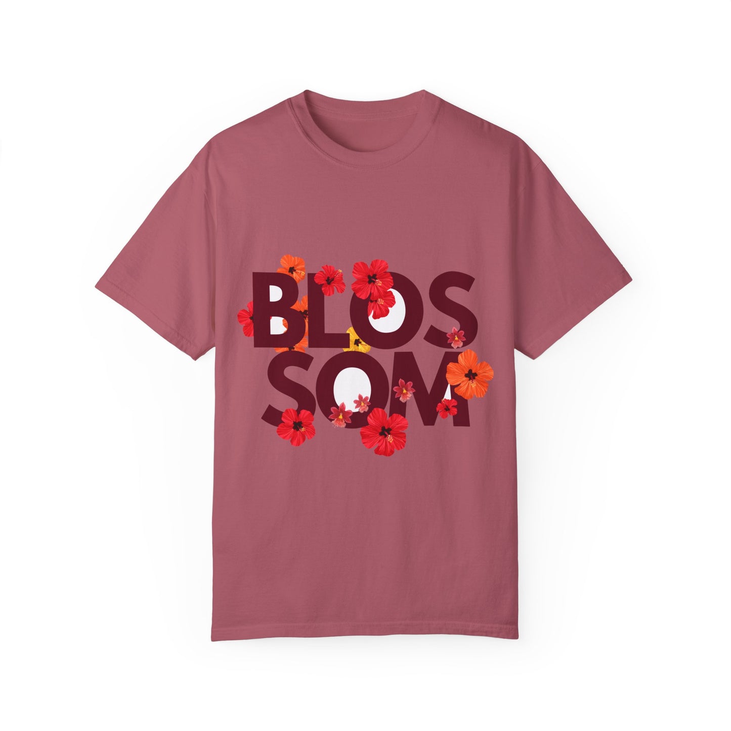 Colorful unisex red tee design, Garment-Dyed T-shirt