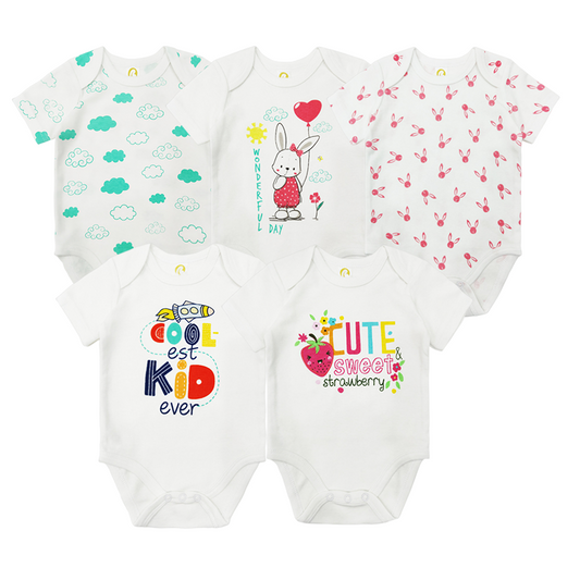 Baby bodysuits, Available in a 5-pack for 3-6 months